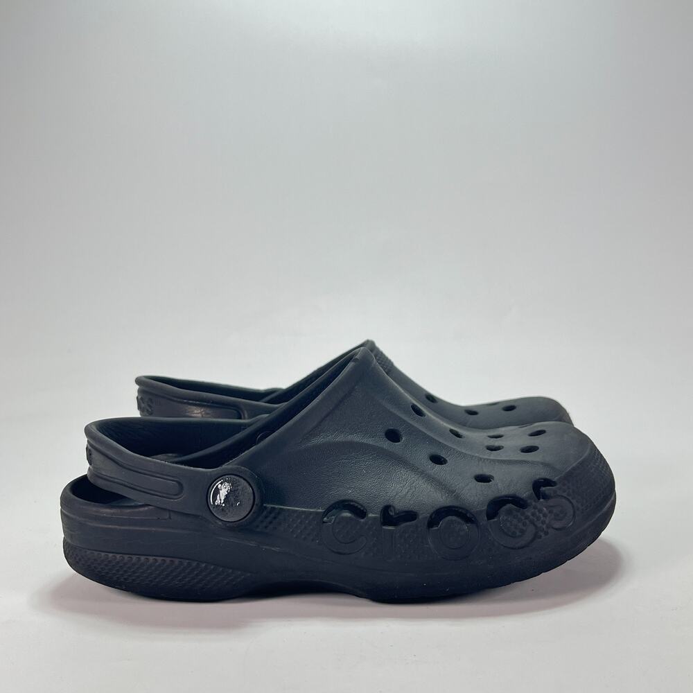 Crocs Baya Black Lightweight Water Friendly Comfort Slip On Clogs Youth Size 1